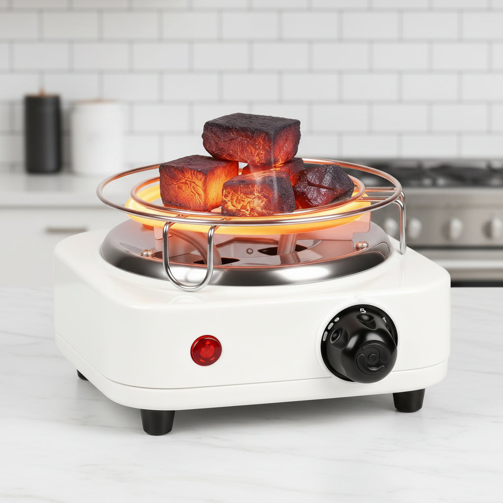 500W electric charcoal burner with five adjustable temperature settings