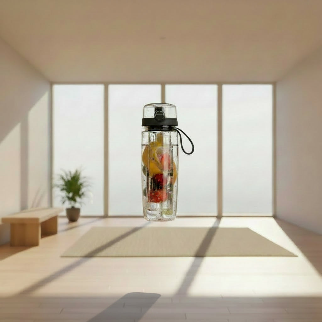 Leak-resistant 32 oz sports water bottle with infuser